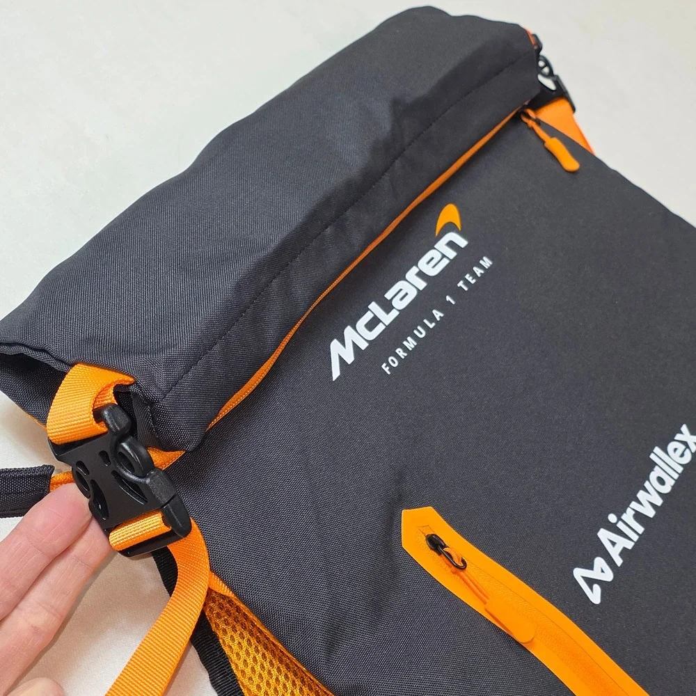 McLaren‎ Formula 1 Team Airwallex Backpack Grey Orange Roll Top Racing Bag NEW